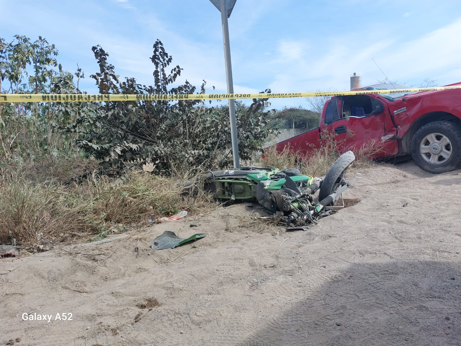 Zona acordonada en el lugar del trágico accidente