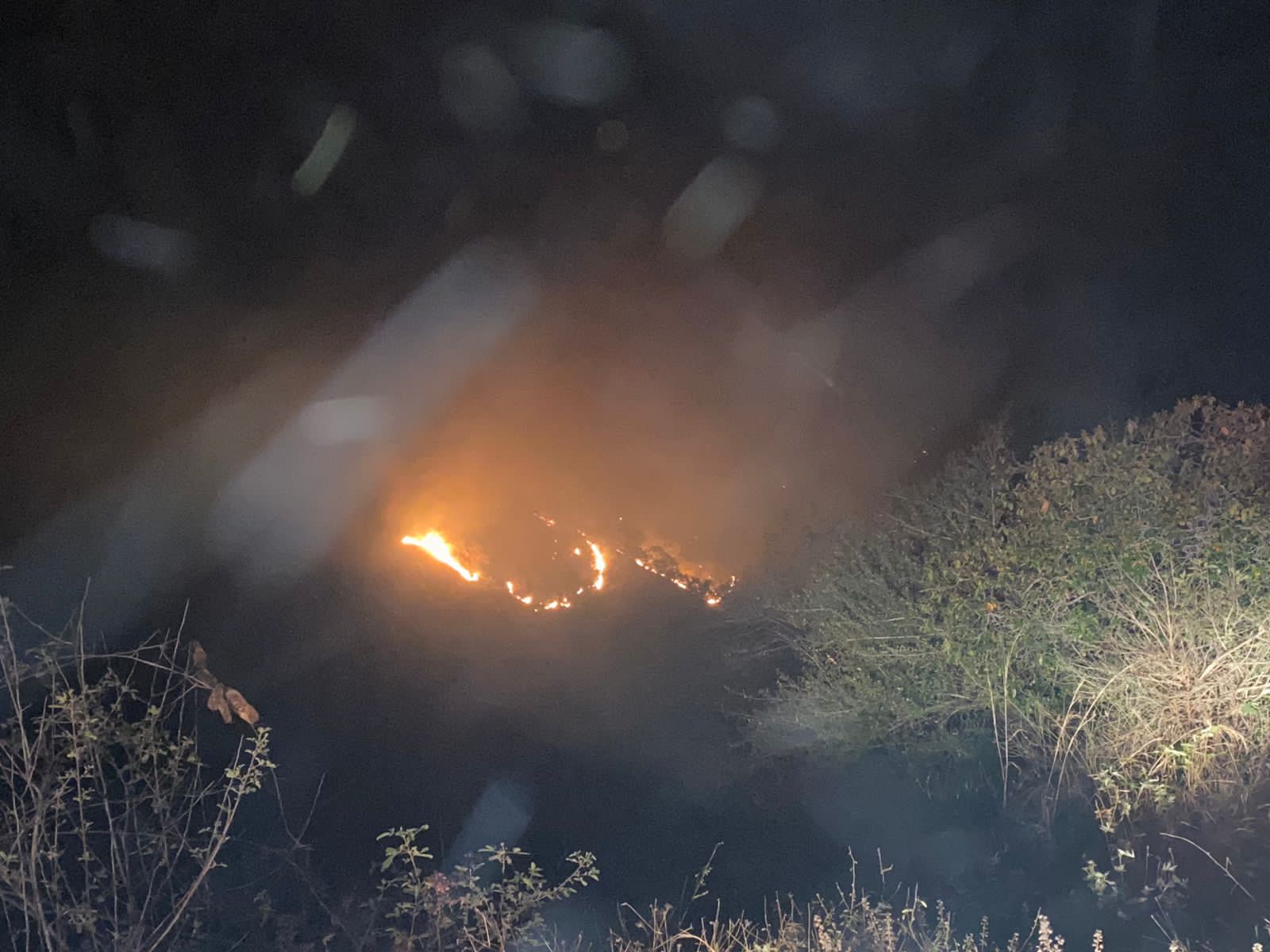 Incendio en la sierra de Concordia