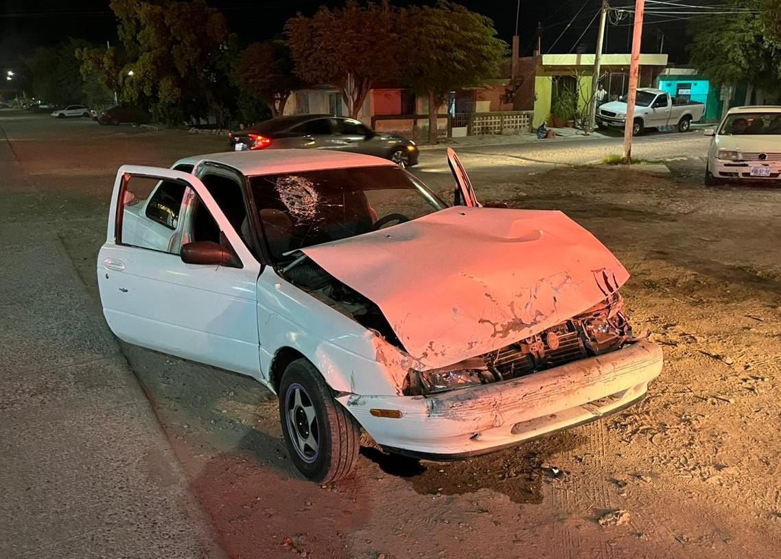 Vehículo en el que viajaba el conductor que resultó lesionado