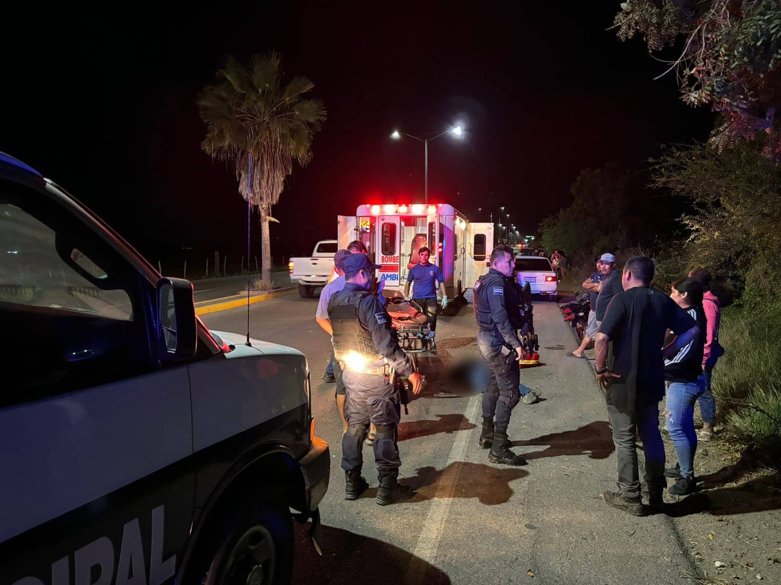 Lugar donde fue un accidente de motocicleta en Elota