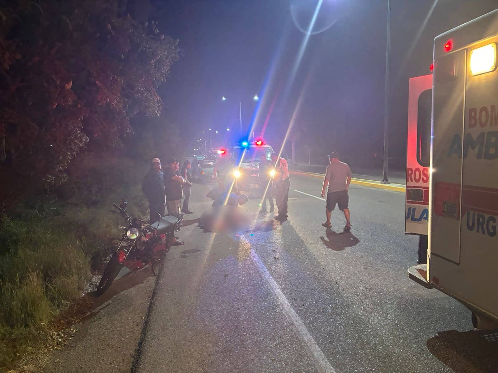 Lugar donde fue un accidente de motocicleta en Elota