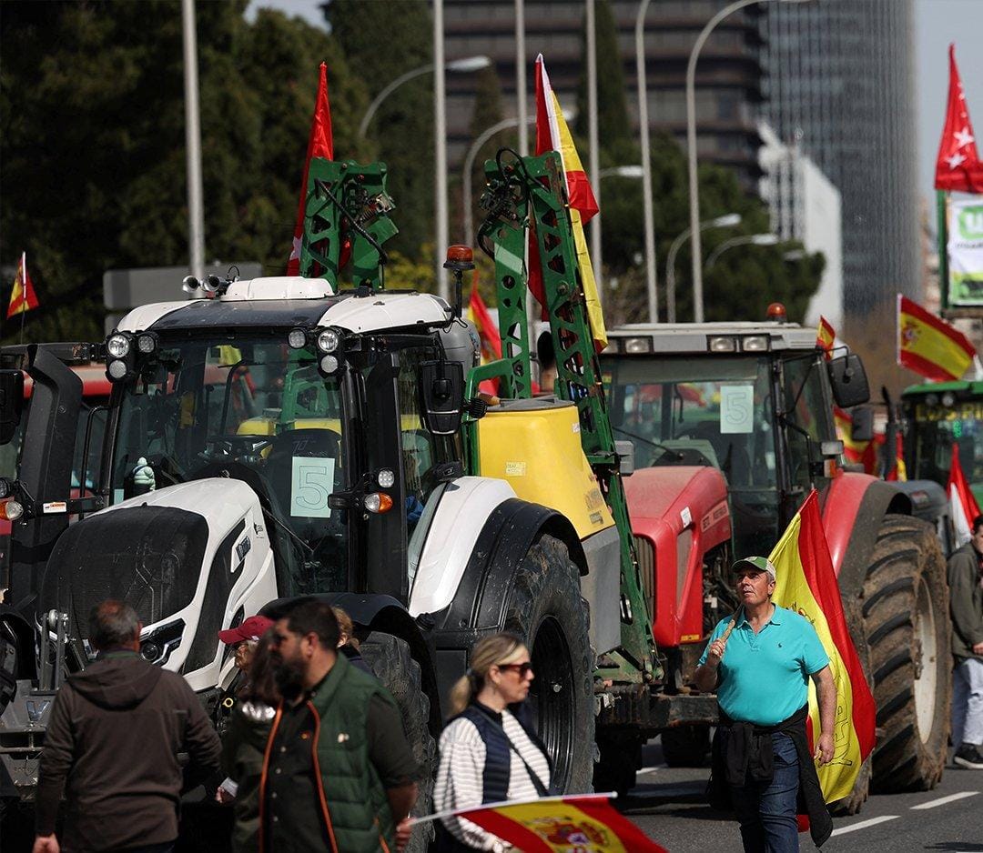 Agricultores retoman manifestaciones en Madrid; aseguran estar en crisis en el campo