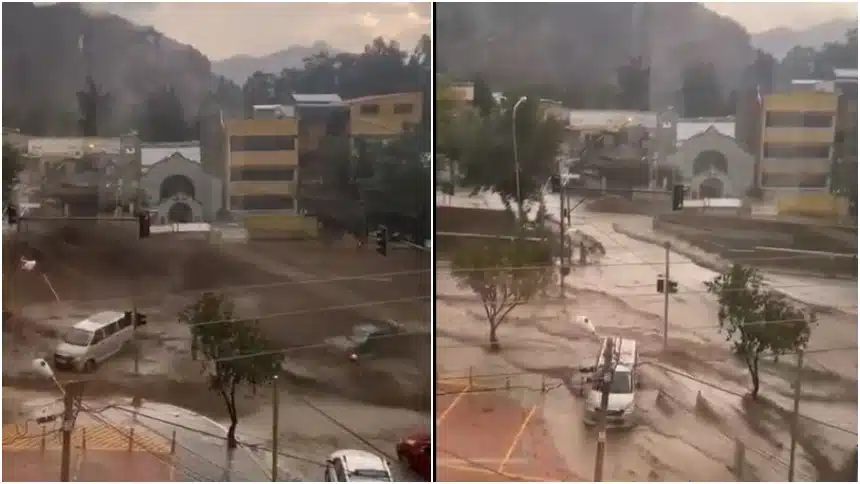 Fuerte aluvión arrasa con vehículos en La Paz, Bolivia