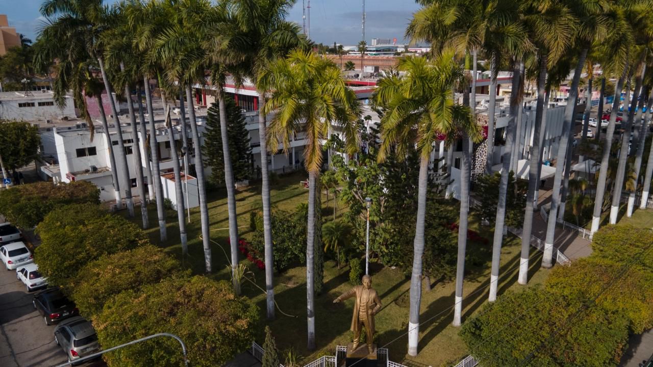 Palacio Municipal de Ahome en una toma desde las alturas