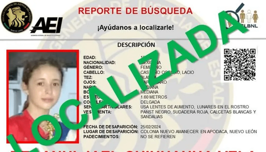 Localizan con vida a Debanhi Jael en Nuevo León
