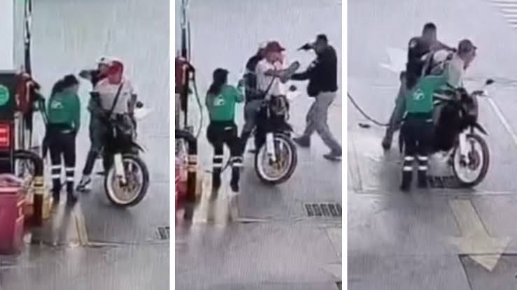 Despachadora rocía gasolina a presuntos asaltantes en Edomex