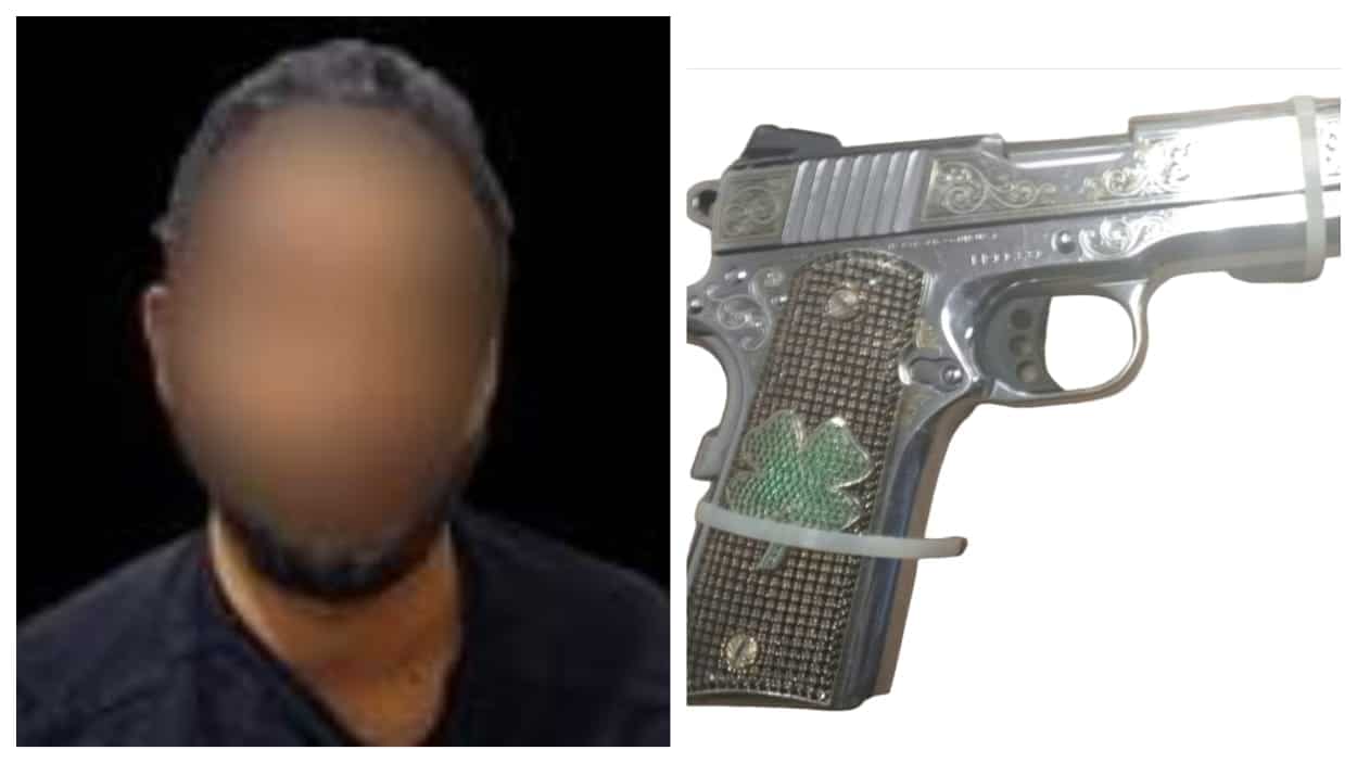 Detenido y arma de fuego.