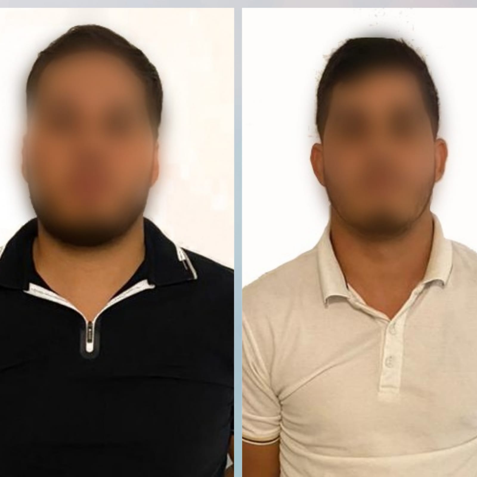 Los dos sujetos detenidos con armas de fuego.