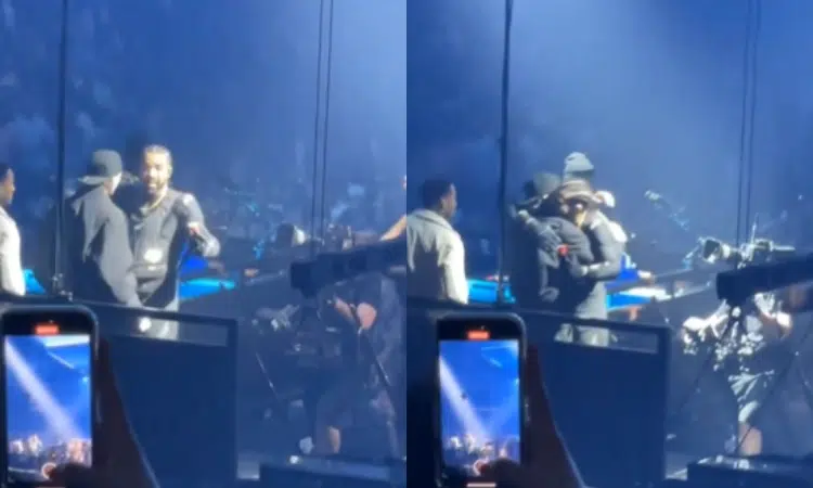 Drake y Peso Pluma se saludan en concierto