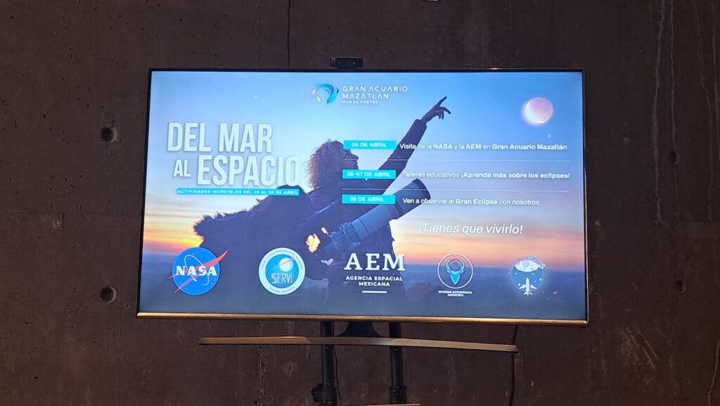 Gran Acuario Mazatlán anunció programa “Del mar al espacio” en el marco del eclipse total de sol.