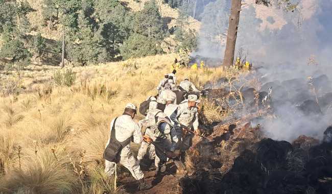 Guardia Nacional combate a incendios