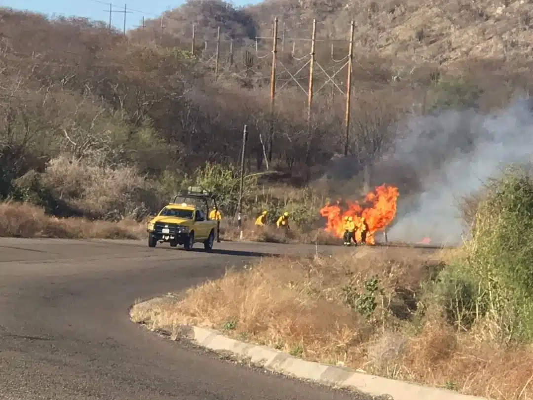 Incendios controlados cerca de la carretera estatal El Fuerte-Choix
