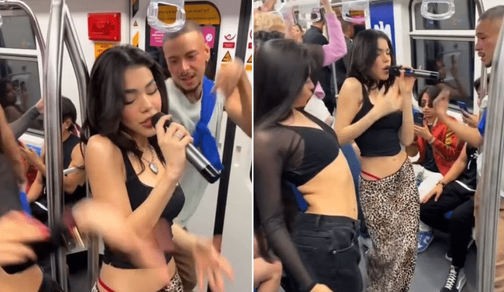 Kenia Os sorprende con un show en el metro de Monterrey
