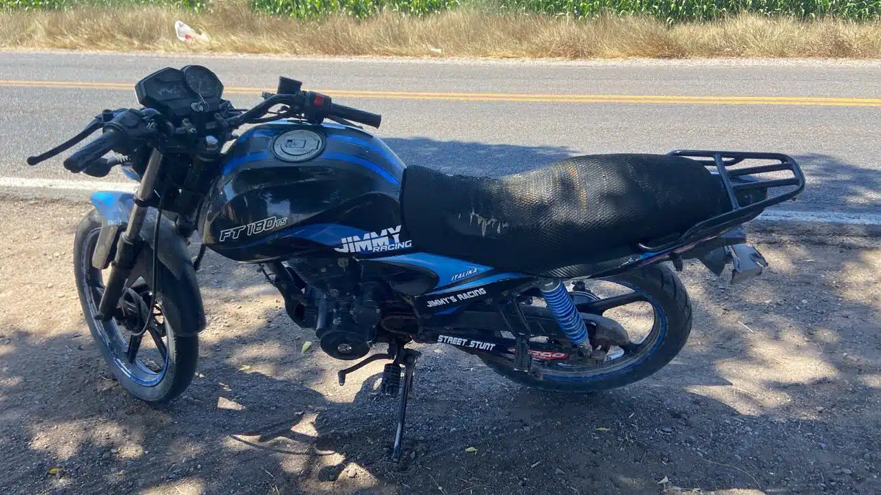 Motocicleta decomisada en Angostura