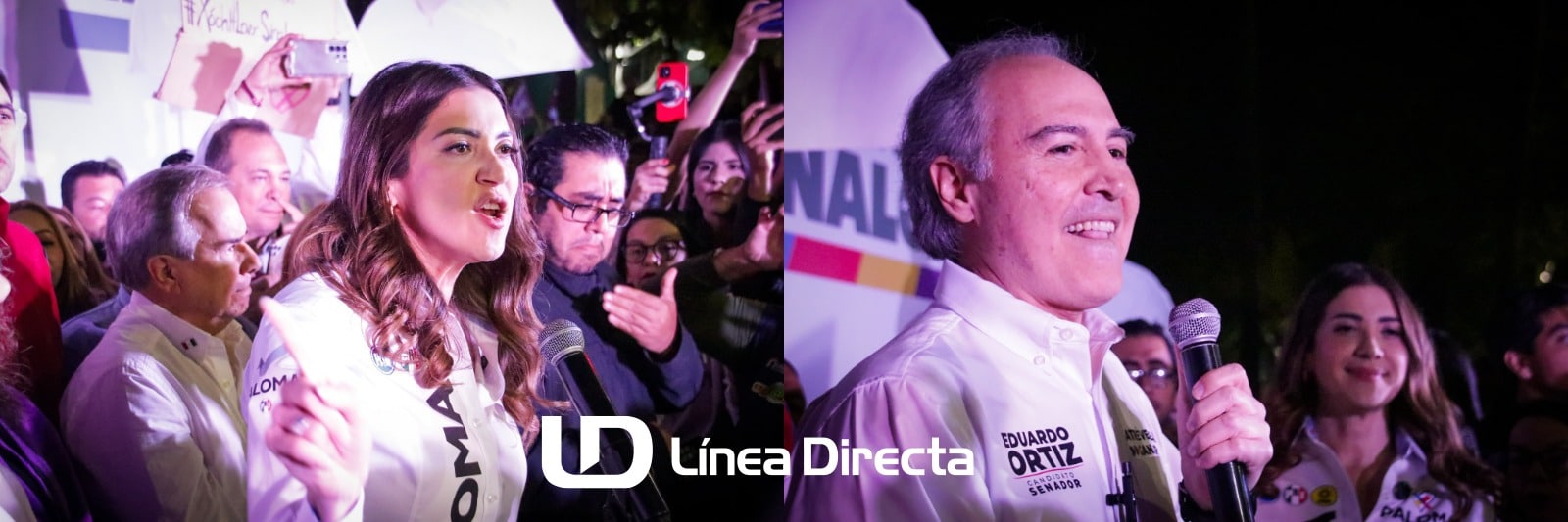 Paloma Sánchez y Eduardo Ortiz en el inicio de campaña en Culiacán