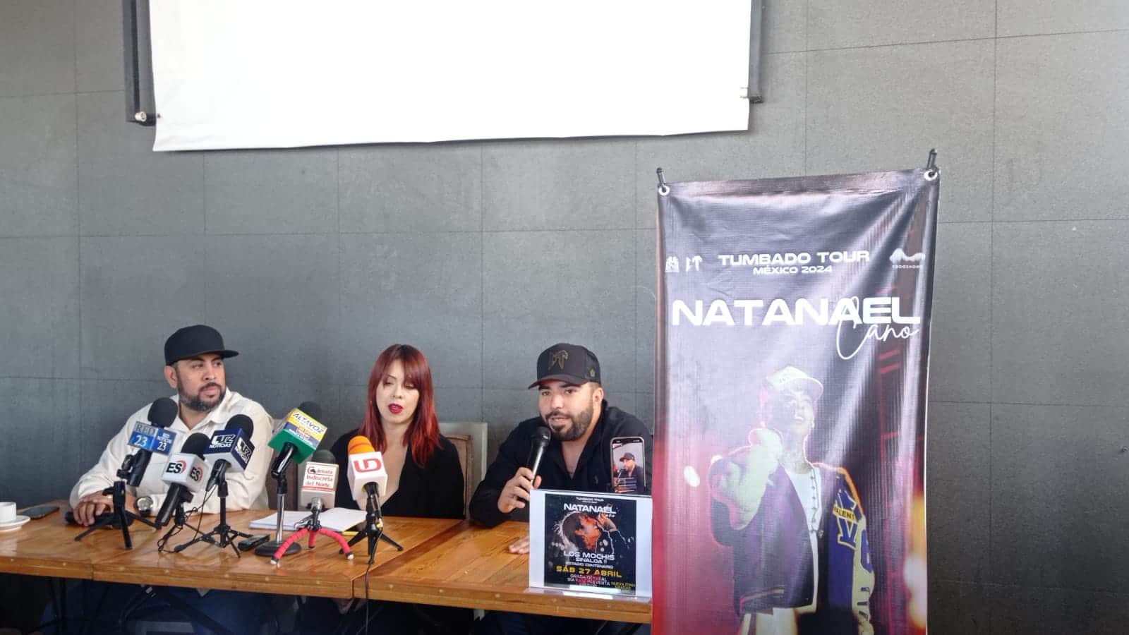 Rueda de prensa sobre la presentación que tendrá Natanael Cano en Los Mochis