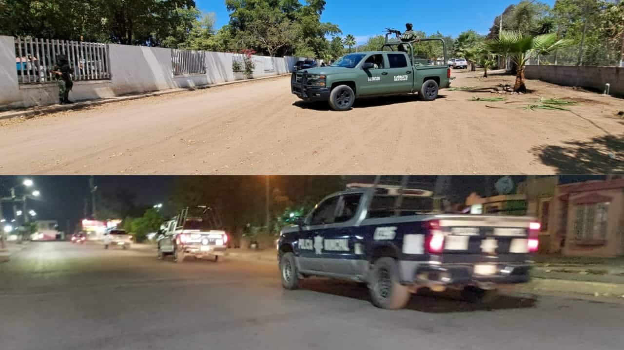 Unidad del Ejército y otra de la PEP en calles de Culiacán