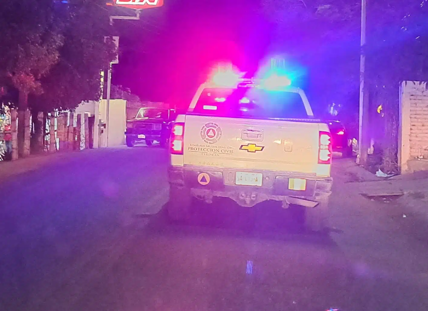 Camioneta de Protección Civil de Culiacán