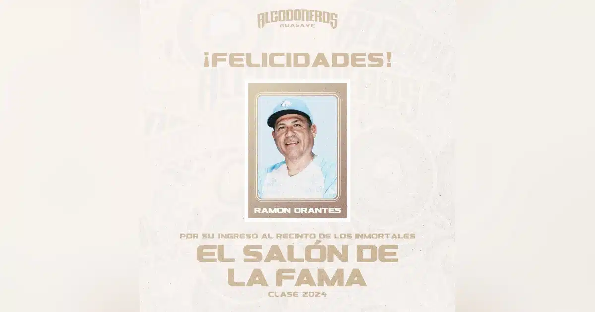 El coach de banca de Algodoneros de Guasave, Ramón Orantes, fue inmortalizado en la clase 2024 al Salón de la Fama del beisbol mexicano