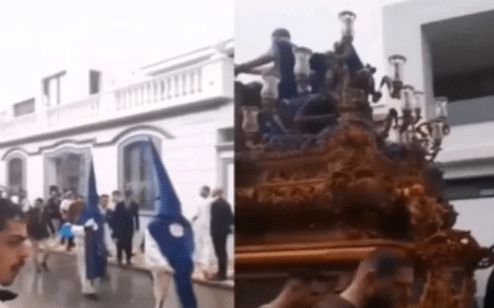Cae rayo en medio de procesión de Semana Santa en Andalucía