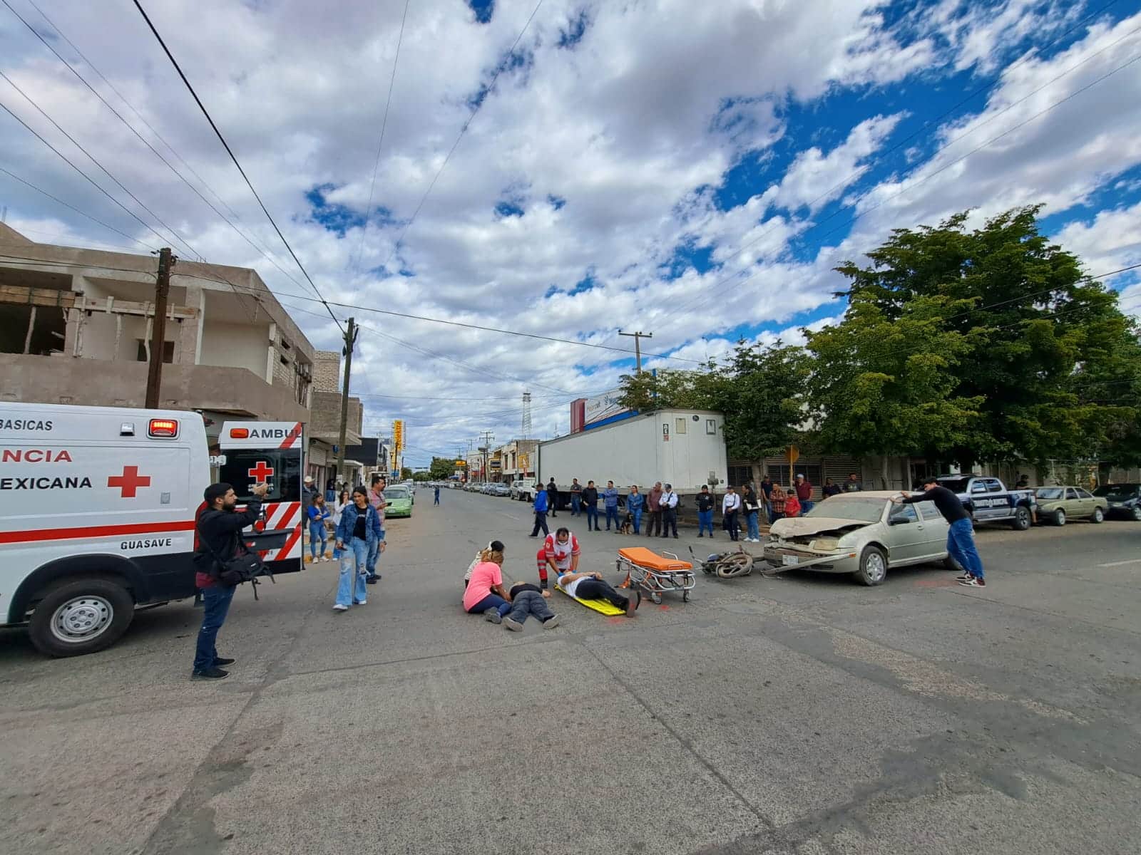 simulacro de fatal accidente en pleno Centro de Guasave