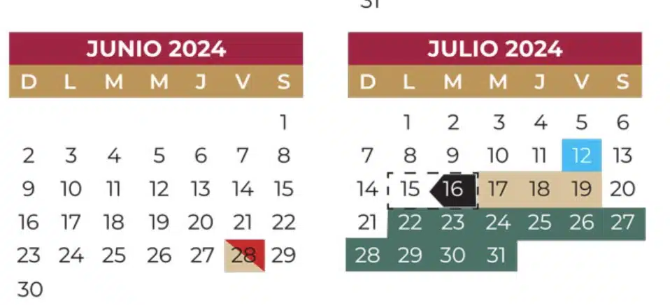 Calendario escolar de la SEP
