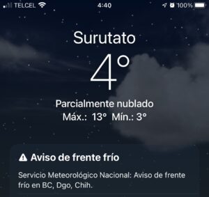 Tabla pronóstico del clima