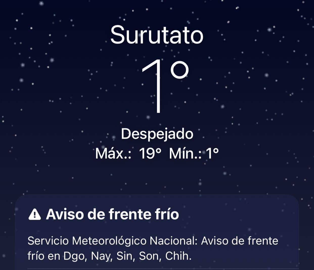 Tabla pronóstico del clima