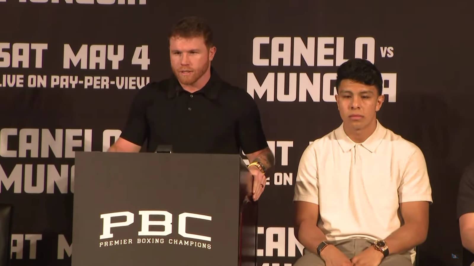 Los pugilistas Saúl “Canelo” Álvarez y Jaime Munguía