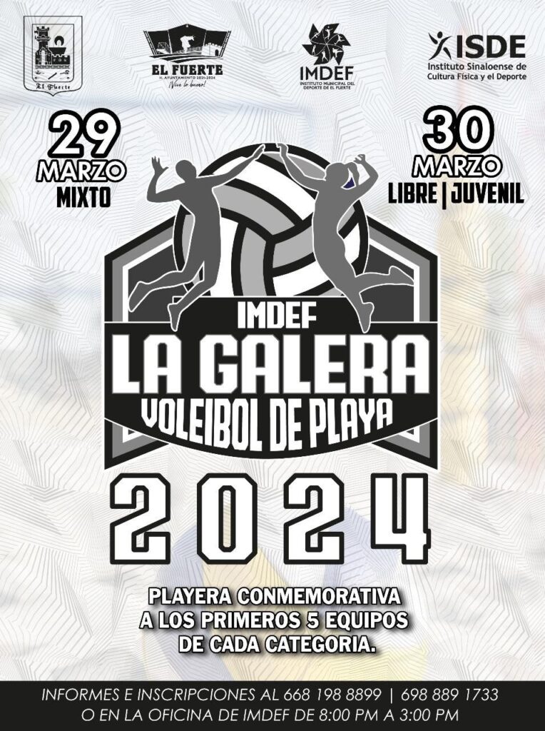 Poster promocional del Torneo de Voleibol Playero La Galera 2024