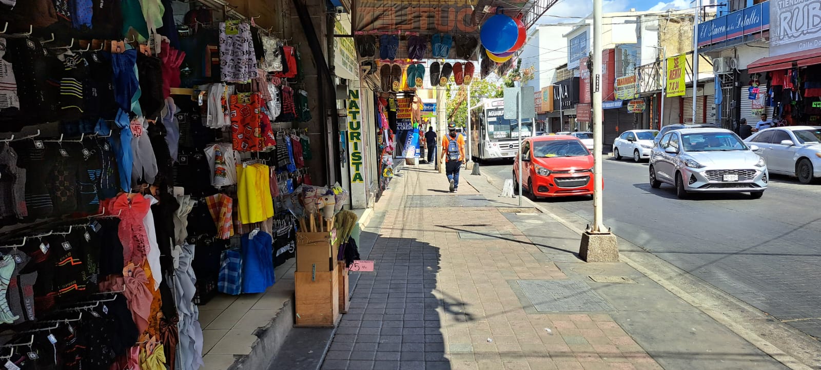 Puestos de comerciantes.
