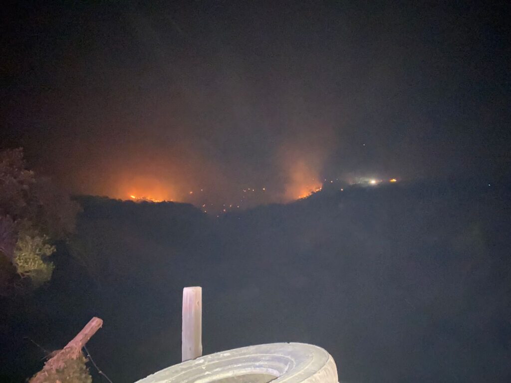 Incendio en la sierra de Concordia