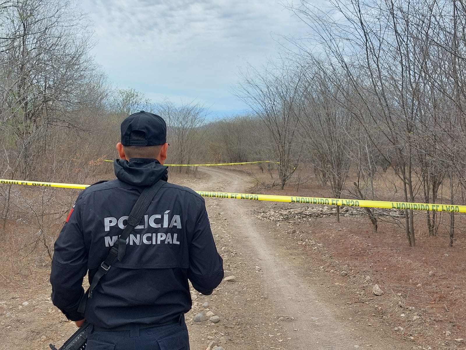 Agente de la policía municipal en zona delimitada