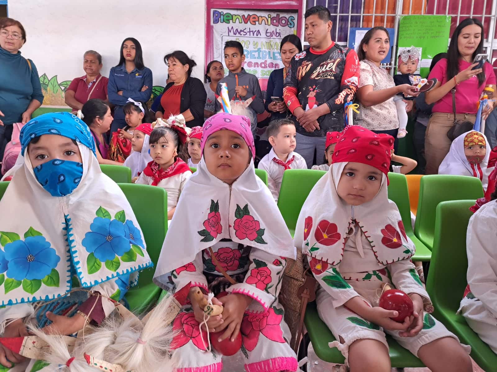 Festival yoreme realizado en el jardín de niños “Bertha Voon Glumer” de San Miguel Zapotitlán