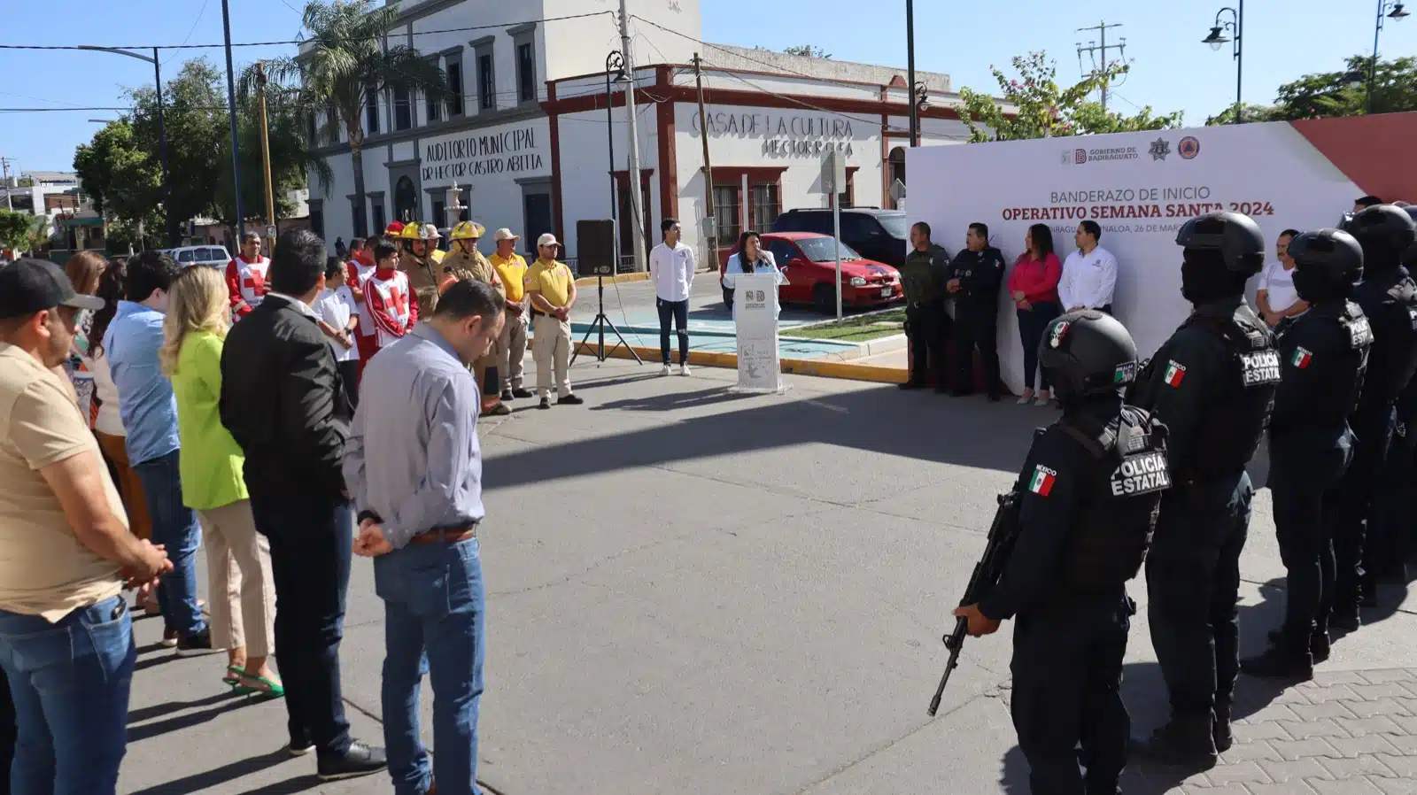 Dan banderazo a operativo de seguridad de Semana Santa 2024 en Badiraguato.