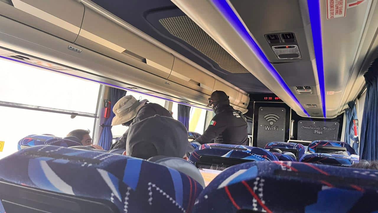 Asientos de un autobús en Sinaloa