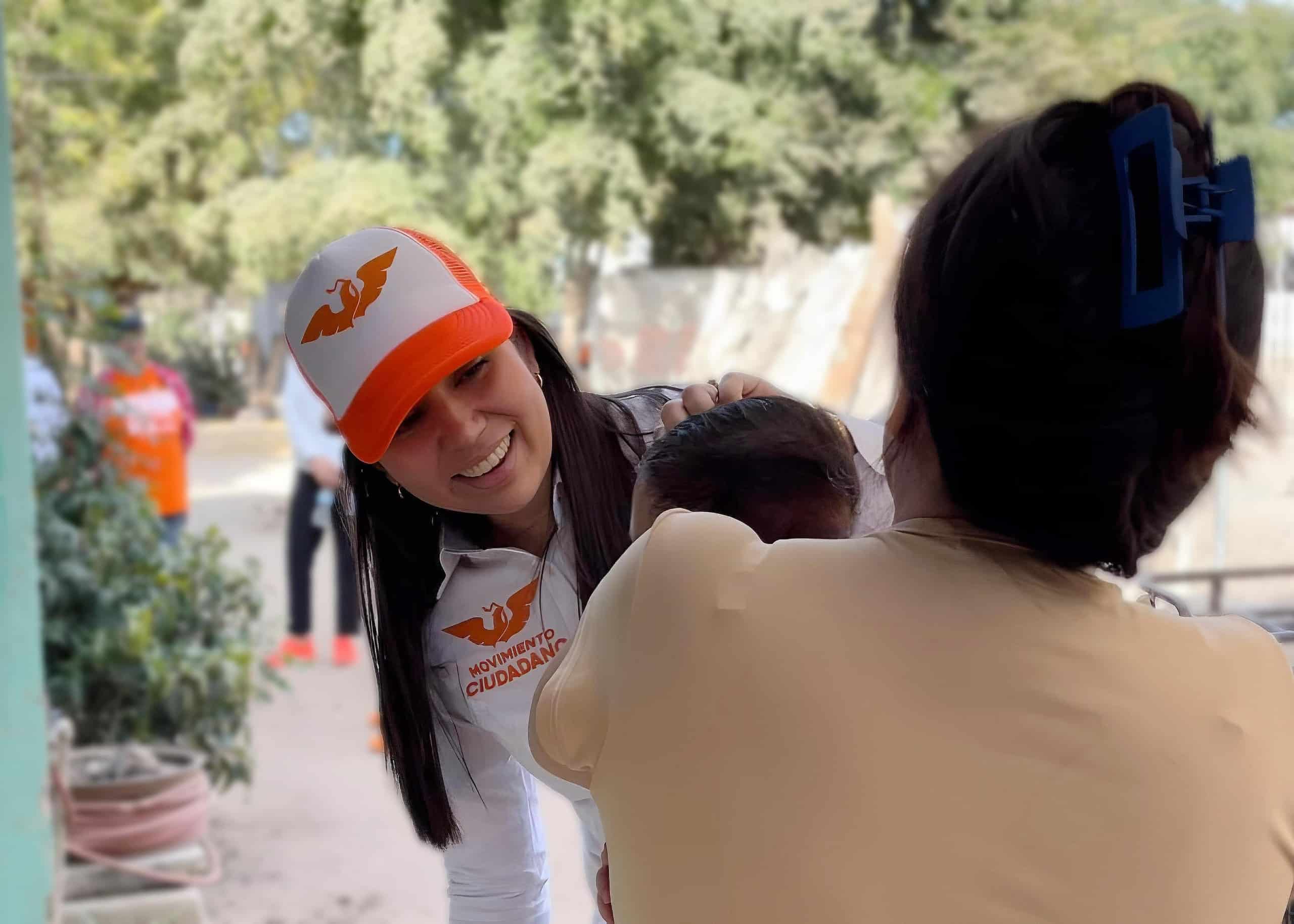 Alicia Abigail Gutiérrez Mancillas, en campaña.