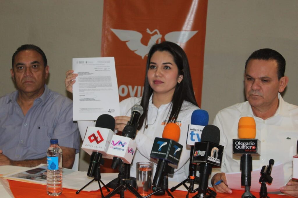 Dirigente de Movimiento Ciudadano en Sinaloa, Sergio Torres Félix y Alicia Abigail Gutiérrez Mancillas.