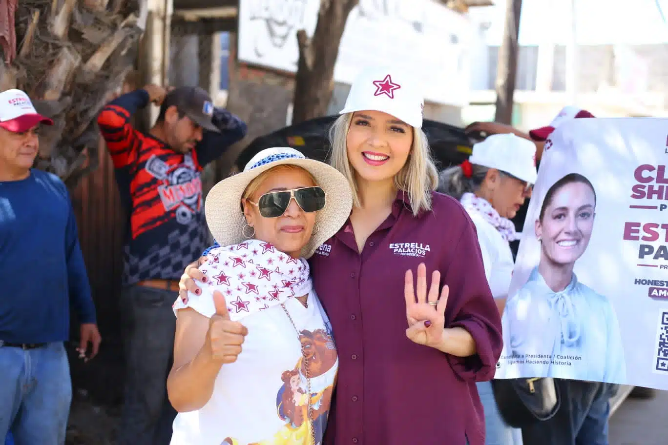 La candidata de Morena a la Presidencia Municipal, Estrella Palacios, recorre las calles de Mazatlán.