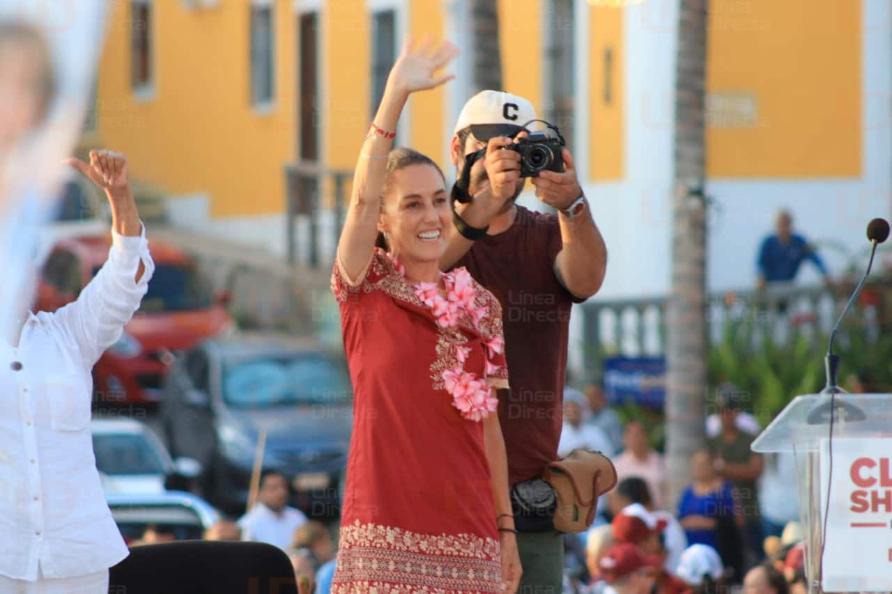 Claudia Sheinbaum en su mitin en Mazatlán este domingo 14 de abril