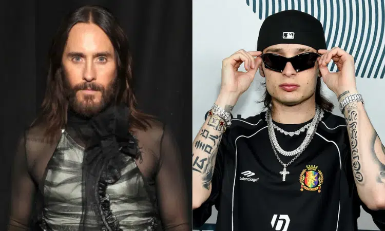 Jared Leto y Peso Pluma posan juntos en los iHeartRadio 2024