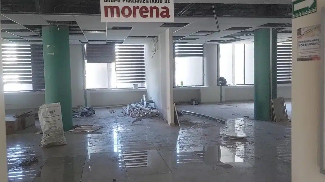 Edificio que solía ser oficina del partido de Morena en Culiacán