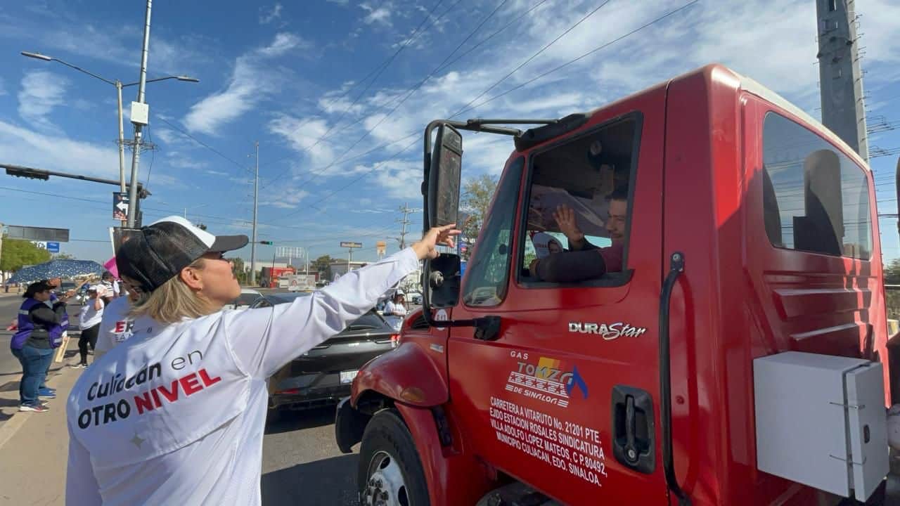 Érika Sánchez Martínez en su campaña como candidata a la presidencia municipal de Culiacán