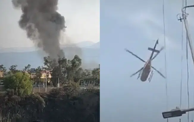 Confirman 3 muertos tras desplome de helicóptero en la alcaldía Coyoacán