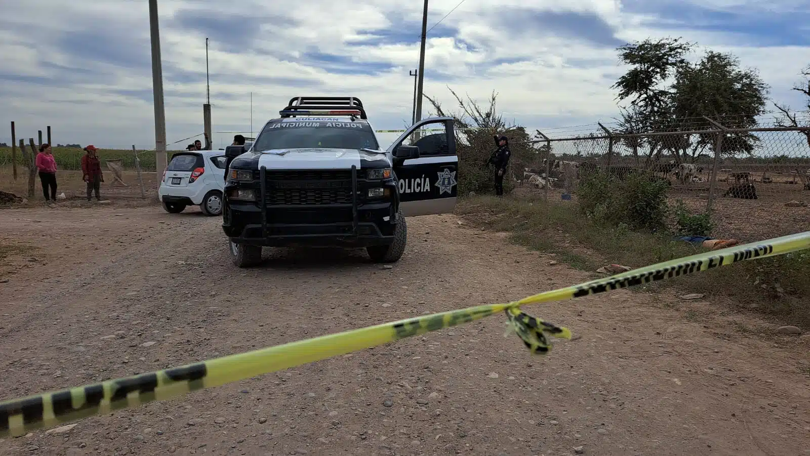 Zona delimitada donde se encontró el cuerpo sin vida