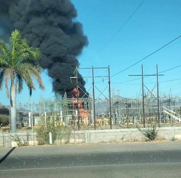 Incendio de la Planta Eléctrica de la CFE en la sindicatura de San Blas, El Fuerte