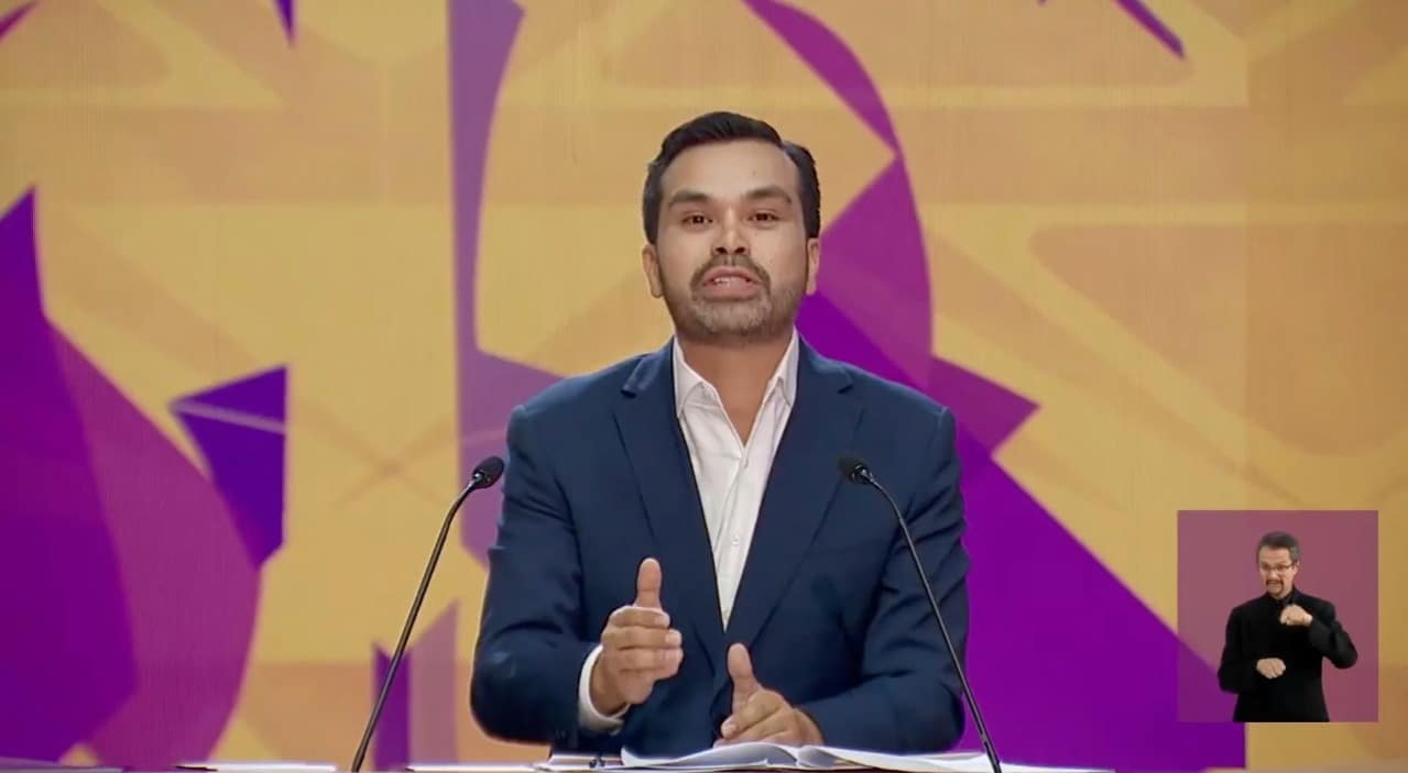 Jorge Álvarez Máynez en primer debate presidencial