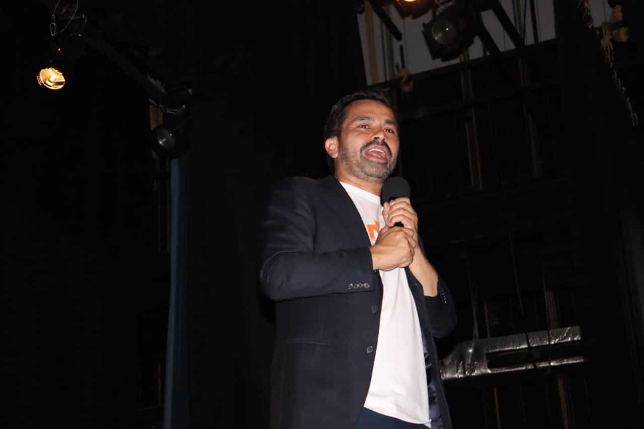 Jorge Álvarez Máynez, candidato presidencial de Movimiento Ciudadano, en Teatro Universitario UAS Mazatlán