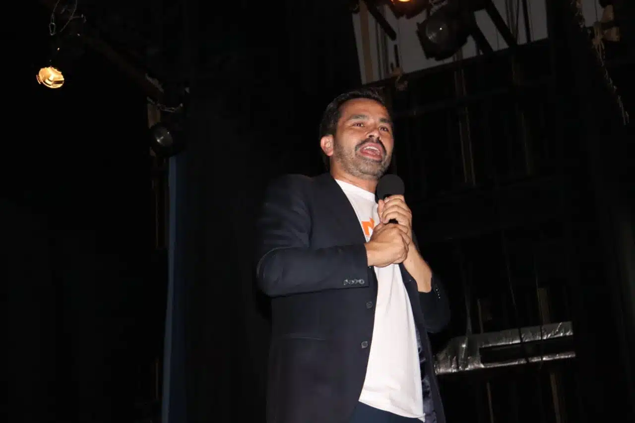 Jorge Álvarez Máynez, candidato presidencial de Movimiento Ciudadano, en Teatro Universitario UAS Mazatlán