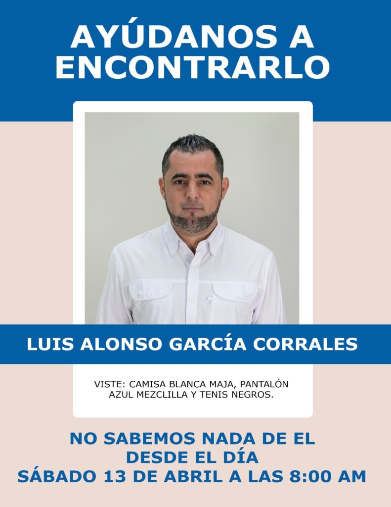 Ficha de búsqueda de Luis Alonso García Corrales, secretario de Organización del PAS